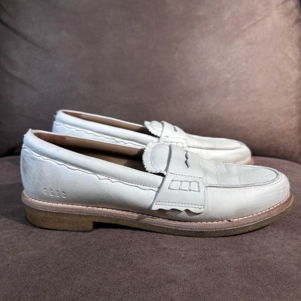 Golden Goose Jerry Rustic Penny Loafers Bianco Burro...
